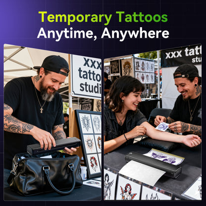 Itari Tattoo Printer Kit with 100 Pcs Transfer Paper, Thermal Tattoo Stencil Printer for Beginners, Bluetooth Stencil Printer for Tattoo Artist, Wireless Tattoo Machine Compatible with Phone/Tablet/PC