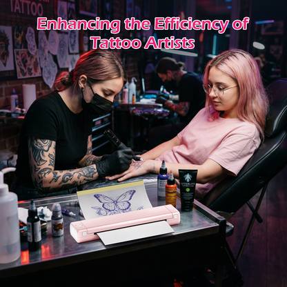 Itari A886 Tattoo Stencil Printer Kit for Beginners, Tattoo Printer with 10 Pcs Transfer Paper, Stencil Printer for Use with Tattoo Gun, Wireless Tattoo Machine Compatible with Phone/IPad/PC
