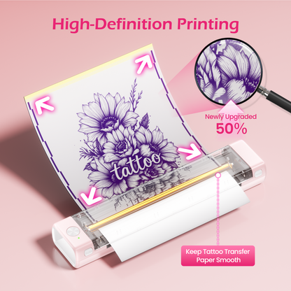 Itari A886 Tattoo Stencil Printer Kit for Beginners, Tattoo Printer with 10 Pcs Transfer Paper, Stencil Printer for Use with Tattoo Gun, Wireless Tattoo Machine Compatible with Phone/IPad/PC