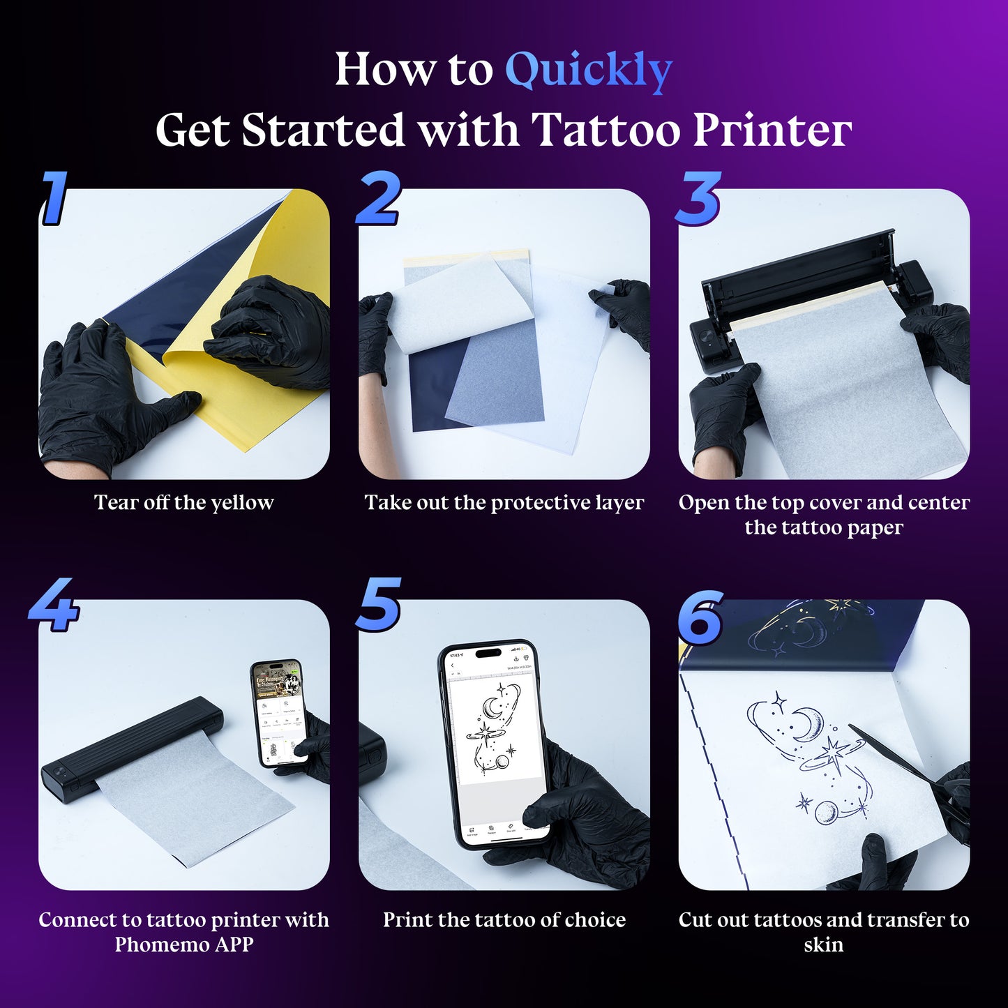 Itari Tattoo Stencil Printer Kit for Beginners, Thermal Tattoo Printer with 10 Pcs Transfer Paper, Bluetooth Stencil Printer for Tattooing, Wireless Tattoo Machine Compatible with Phone/Tablet/PC