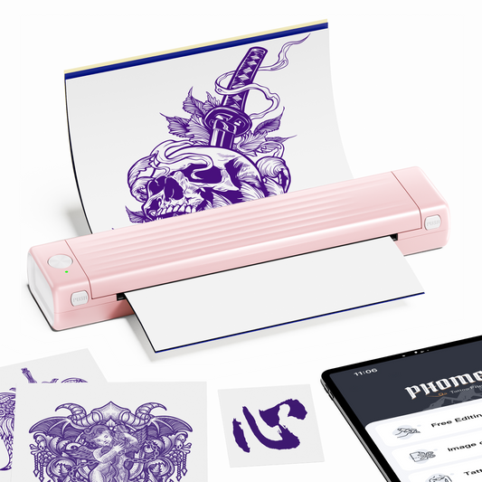 Itari A886 Tattoo Stencil Printer Kit for Beginners, Tattoo Printer with 10 Pcs Transfer Paper, Stencil Printer for Use with Tattoo Gun, Wireless Tattoo Machine Compatible with Phone/IPad/PC